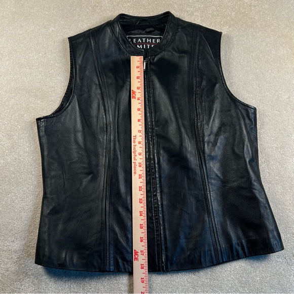 Leather Vest Black Zip Up Leather Limited Full Zip Biker Women's XL - Picture 6 of 7